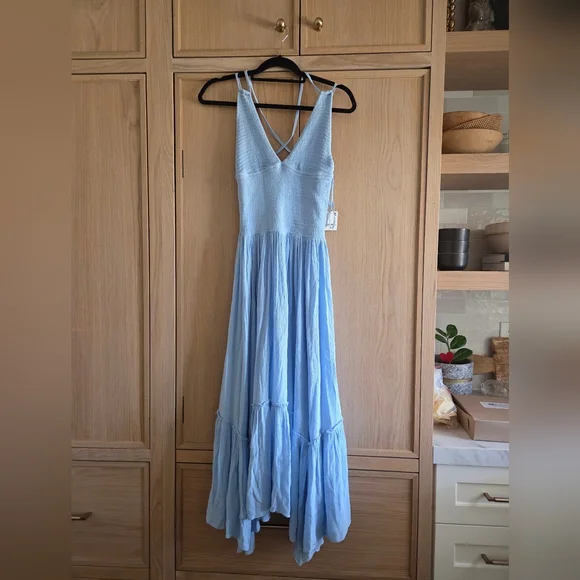 Free People Fun In The Sun Maxi Dress Lightweight Asymetrical Hem - Picture 6 of 8